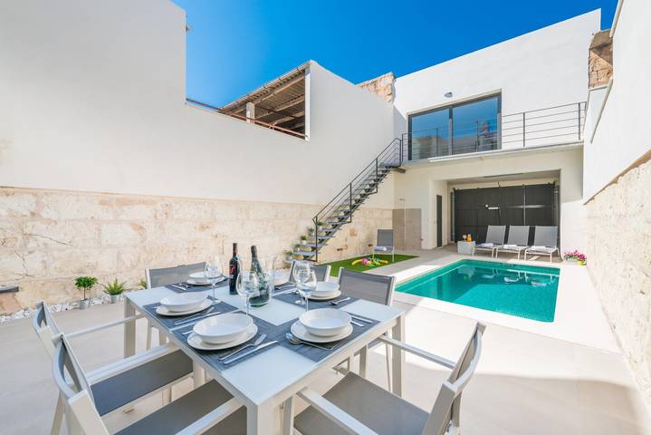 Ca Na Foc - Modernes Ferienhaus mit privatem Pool in traditioneller Stadt. Wifi gratis in Sa Pobla, Mallorca Norden