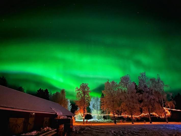 Camping für 5 Personen, mit Garten und Ausblick sowie Kinderpool und Sauna in Lappland (Schweden)