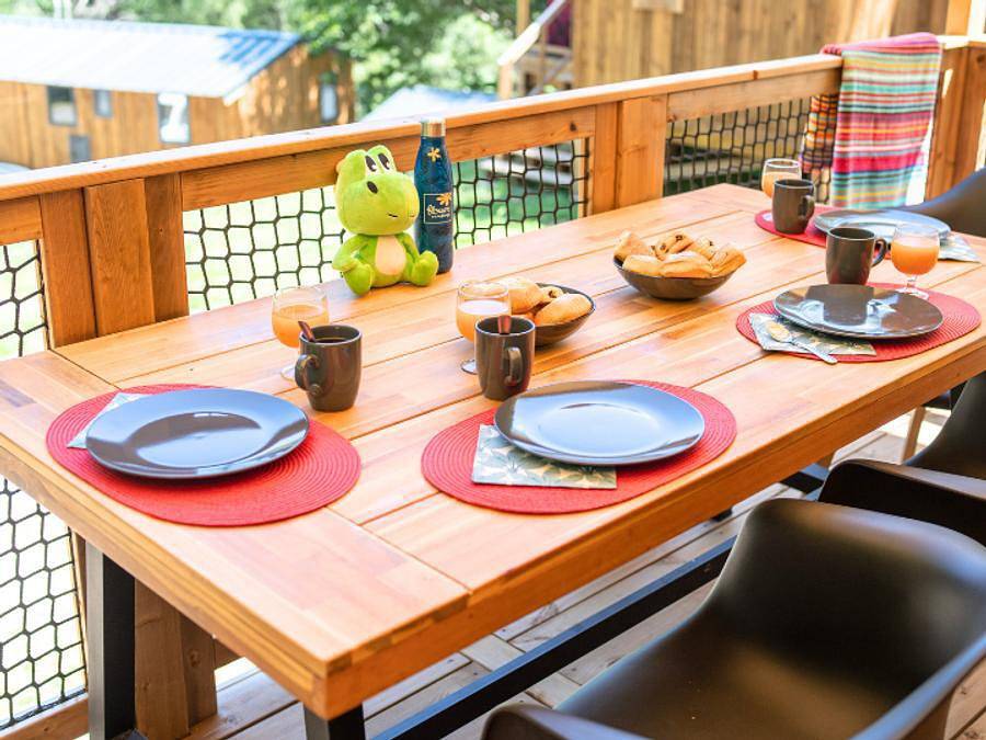 Flower Camping La Plage - Mobilheim 5 personen - Cosyflower Premium 38m² (2 Schlafzimmer) + Tv + Bettwäsche + Handtücher - davon überdachte Terrasse 10m² 4/5 pers. in Treignac, Tulle und Umgebung