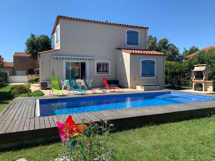 Casa de vacaciones para 8 personas, con Terraza además de Jardín y Piscina en Elna