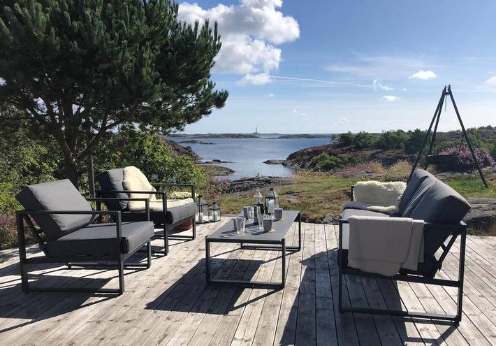 Ferienhaus mit Meerblick für 8 Personen, mit Garten und Ausblick in Kristiansand