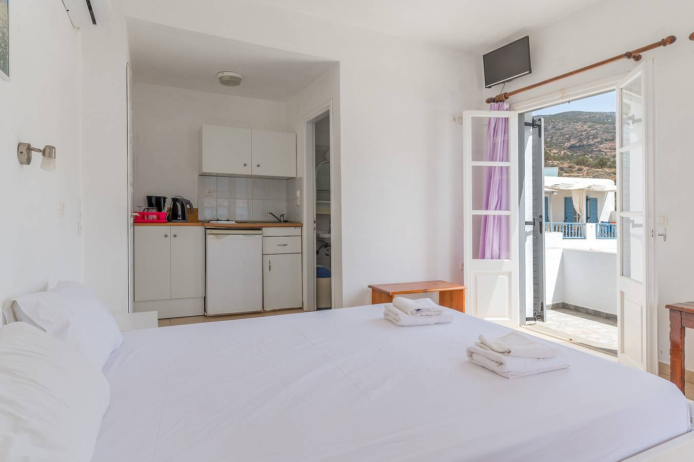 Estudio entero, Estudio 'Sifnos 6' con vistas al mar, Wi-Fi y aire acondicionado in Playa de Vathi, Cícladas