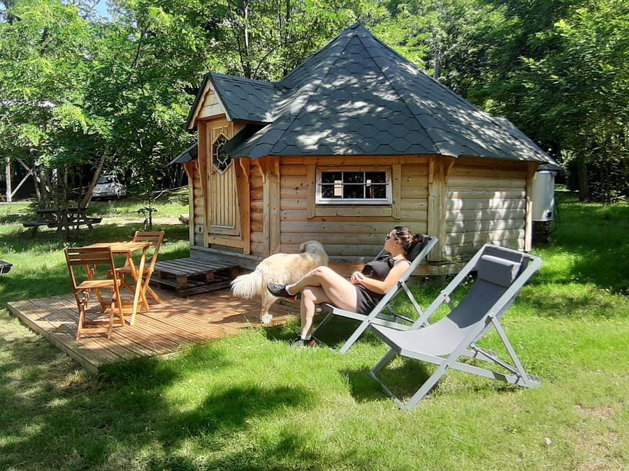 Camping Ushuaïa Villages Le Viaduc - Einzigartig 3 personen - Finnisches Kota & privates Spa in Arlebosc, Tournon-sur-Rhône und Umgebung