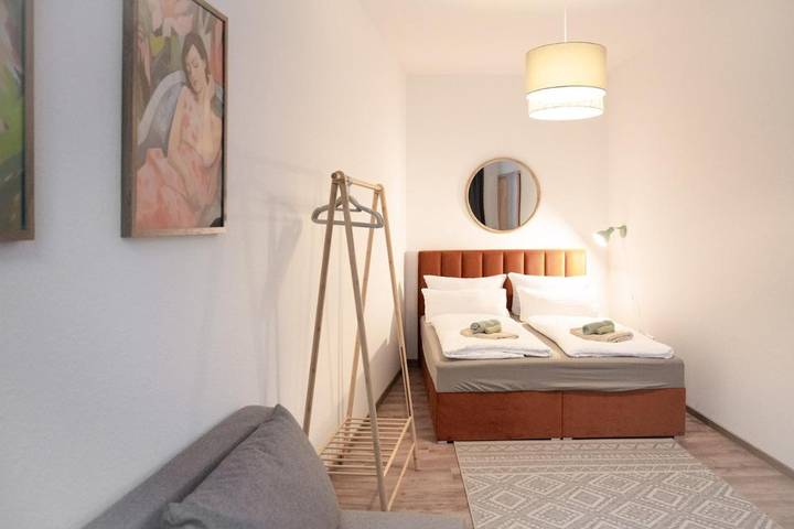 Ferienwohnung für 4 Personen, mit Terrasse und Garten sowie Ausblick