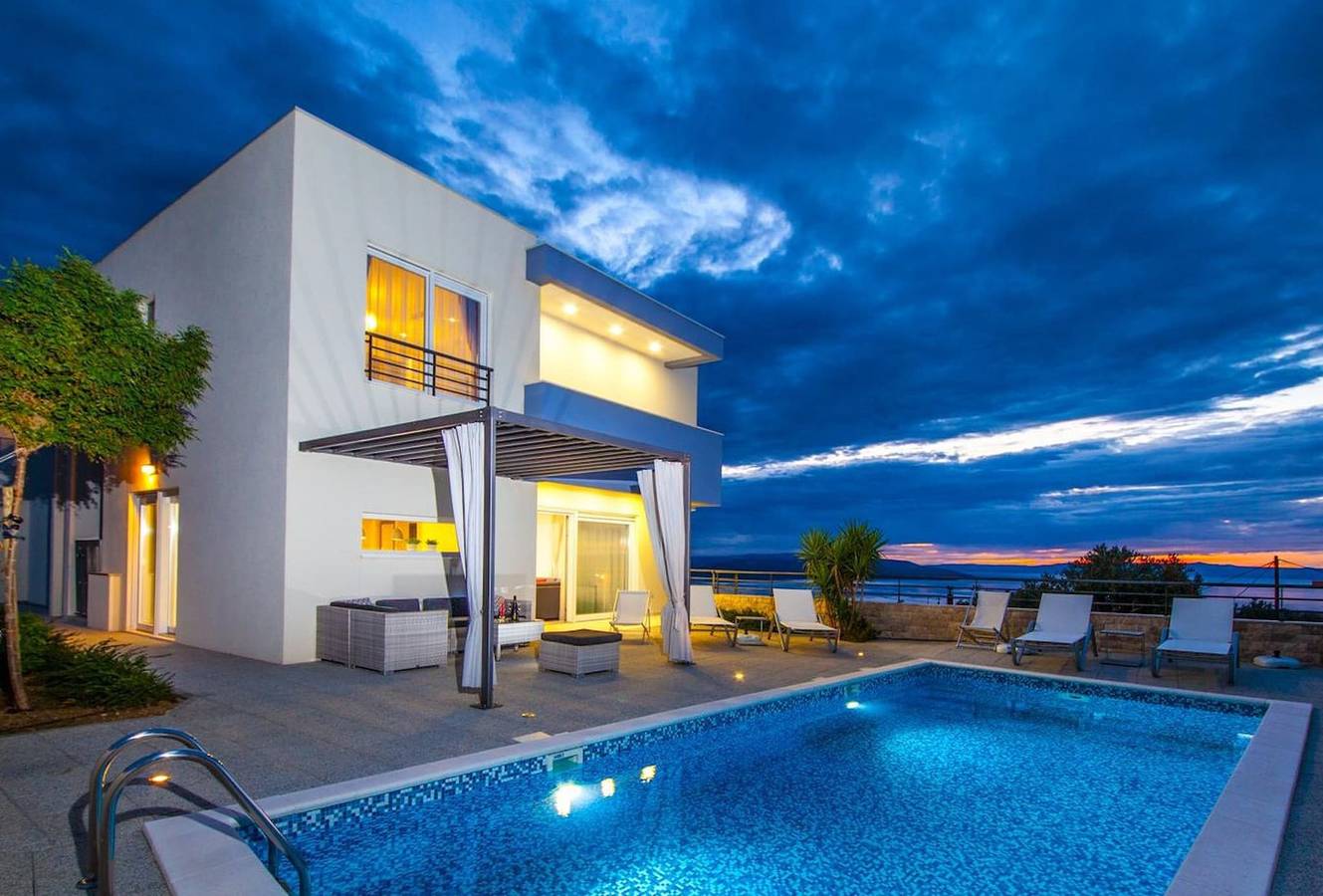 Villa Blue mit Pool, Meerblick in Veliko Brdo, Makarska
