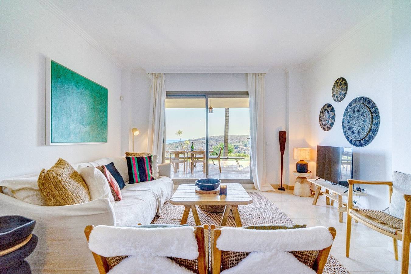 Geheel appartement, Appartement "Hacienda Senorio Cifuentes" met Zeezicht, Gedeeld Zwembad & Wi-Fi in Paraiso Park, Benahavís