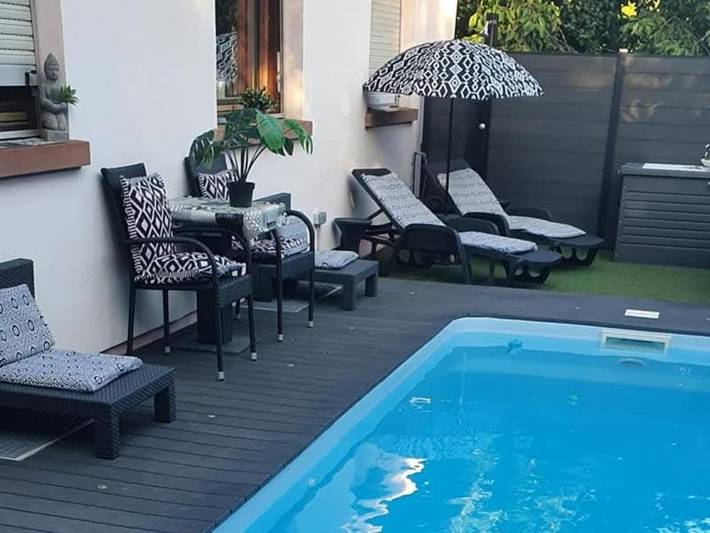 Maison d’hôte pour 3 personnes, avec Balcon et Terrasse ainsi que Jardin et Piscine dans Station de Markstein Grand-Ballon