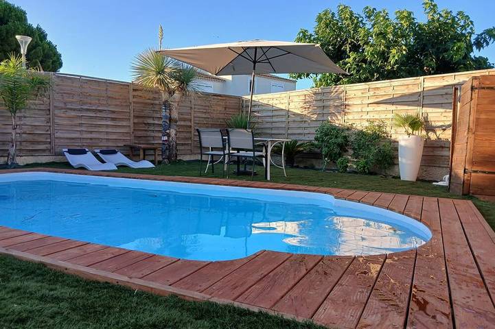 Maison de vacances pour 6 personnes, avec piscine à Mèze