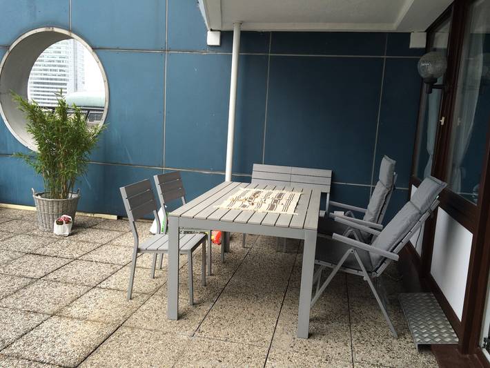 Ganze Ferienwohnung, Havenblicke - großzügige Terrasse mit Blick auf die Weser in Bremerhaven-Mitte, Bremerhaven