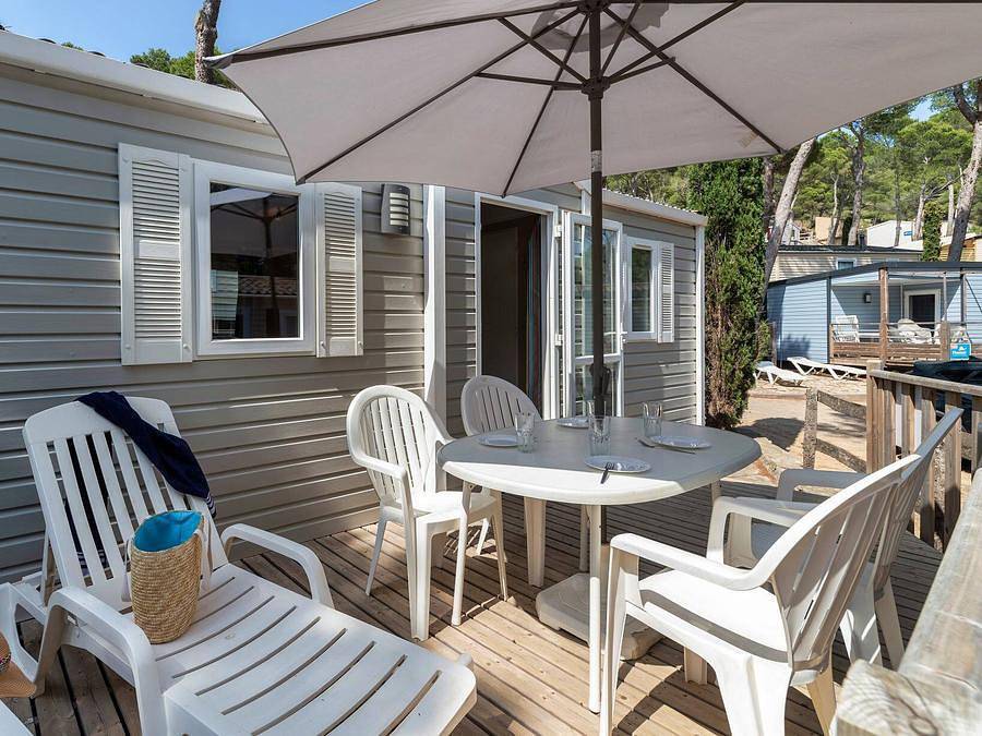 Yelloh! Village Camping La Rive  - Mobilhome 6 personas - Mobil-home | Confort | 2 Dormitorios | 4/6 Pers. | Terraza elevada descubierta | Aire acondicionado. in Biscarrosse, Côte d’Argent