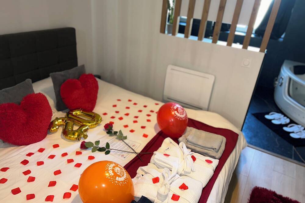 Entire apartment, Romantic loft with private Jacuzzi in Saint-Étienne, Pilat Regional Nature Park