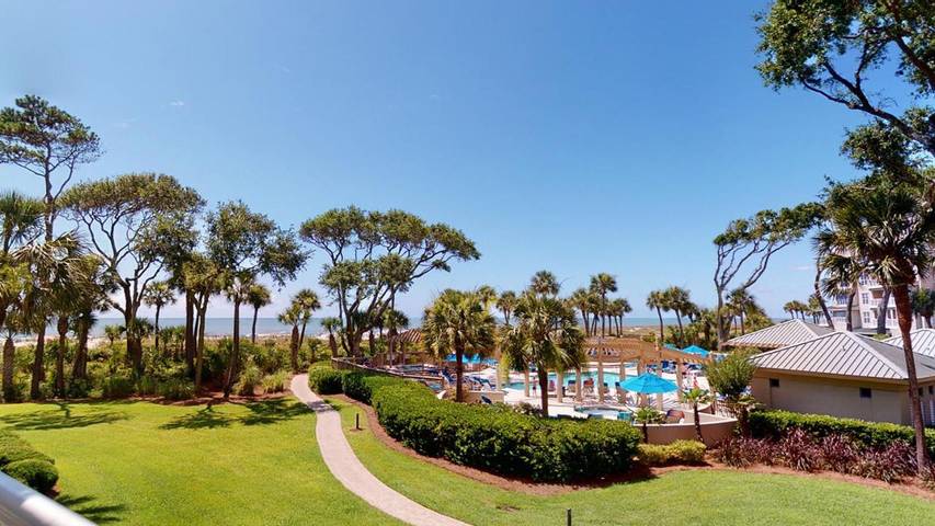 Casa de vacaciones para 5 personas, con vistas además de balcón y piscina en Hilton Head Island