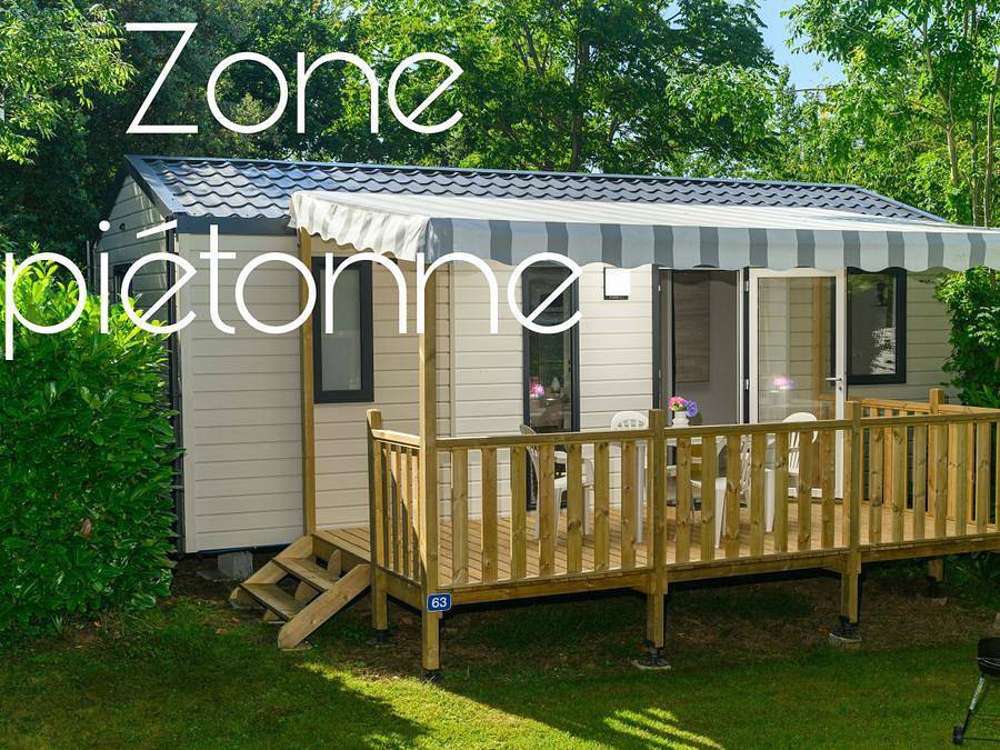 Flower Camping le Kergariou - Mobilhome 4 personas - Mobil-home Yvain Confort 27m² (2 habitaciones) + terraza cubierta + Tv / Zona peatonal 4 pers in Clohars-Carnoët, Côte de Cornouaille
