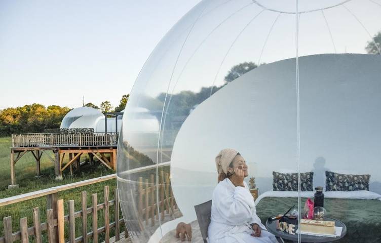 Tente pour 2 personnes, avec jacuzzi et terrasse ainsi que jardin et piscine dans le Lot - 4