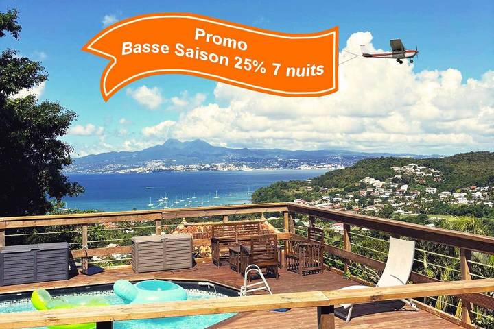 Appartement de vacances pour 6 personnes, avec vue et bassin pour enfant ainsi que piscine et jardin, animaux acceptés - 1