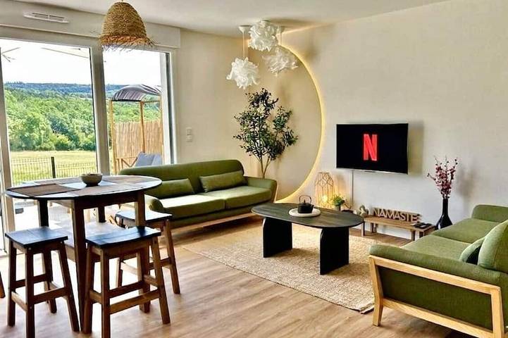 Appartement de vacances pour 4 personnes, avec Jacuzzi et Jardin
