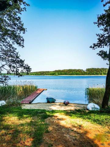 Ferienhaus für 6 Personen, mit Ausblick und Garten sowie Seeblick, mit Haustier in den Masuren
