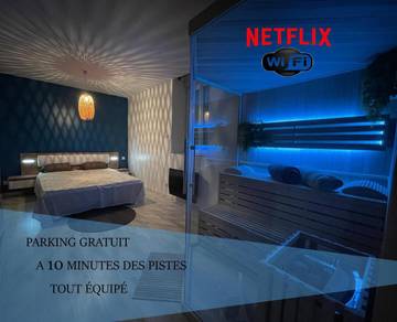 Gîte pour 4 personnes, avec vue ainsi que jardin et sauna à Morez