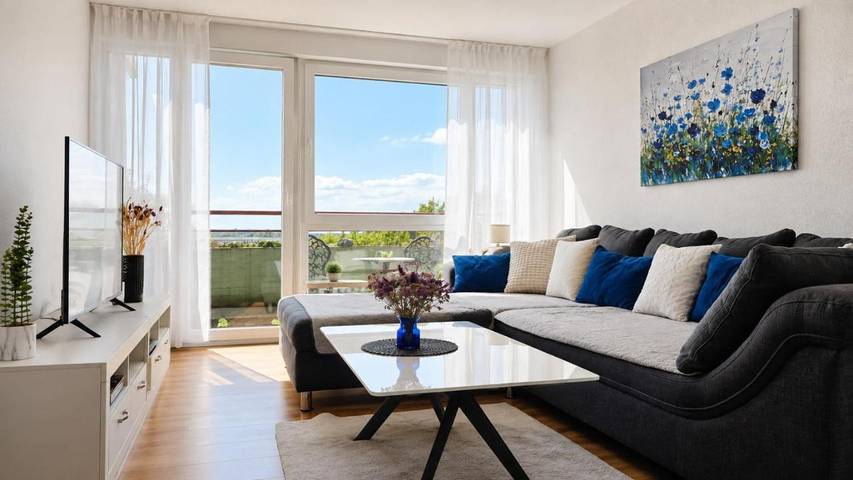 Ferienwohnung für 2 Personen, mit Balkon und Terrasse sowie Seeblick und Ausblick in Ortenaukreis