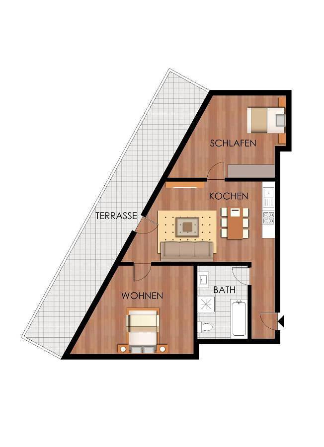 Ferienwohnung für 6 Personen, mit Ausblick und Terrasse sowie Sauna in Brandenburg an der Havel - 3