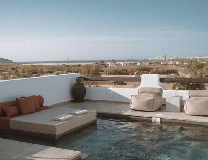 Location de vacances pour 6 personnes, avec terrasse et vue sur l’océan dans Agia Anna