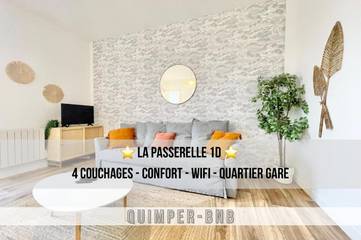 Gîte pour 4 personnes, avec vue, animaux acceptés dans Gare De Quimper