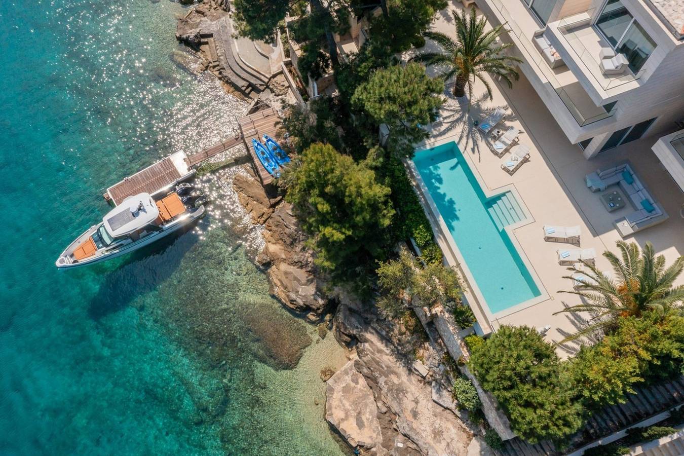 Luxury Beachfront Villa Murano Brac w/ Heated Pool in Selca, Brac
