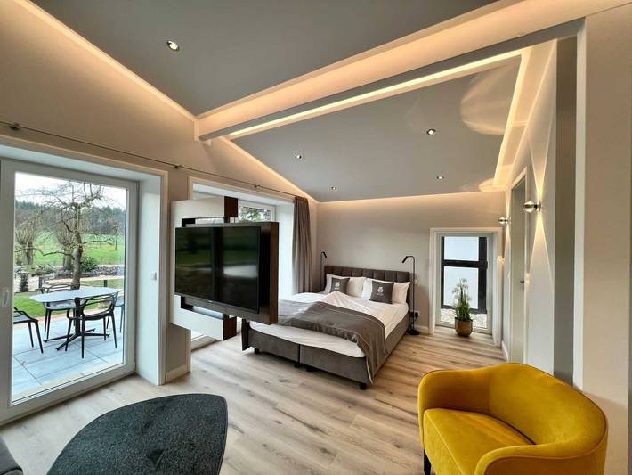 Hotel für 4 Personen, mit Terrasse und Garten sowie Sauna und Ausblick