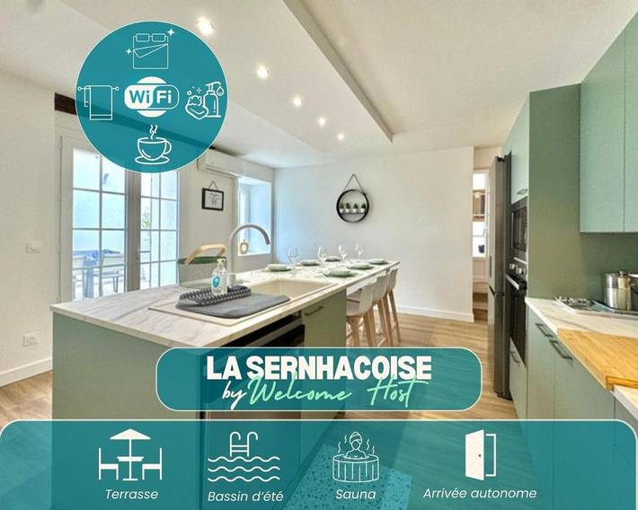 Maison de vacances pour 12 personnes, avec Terrasse et Piscine ainsi que Sauna et Vue