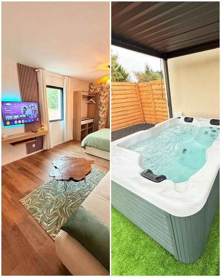 Appartement de vacances pour 2 personnes, avec Jacuzzi et Terrasse ainsi que Jardin et Vue