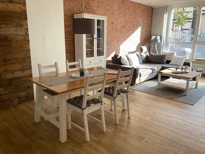 Ferienwohnung für 3 Personen, mit Terrasse und Garten sowie Ausblick in Neustadt/Harz