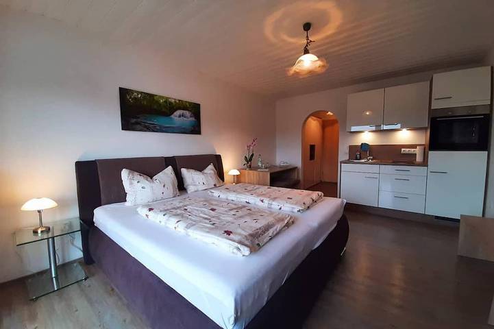 Apartamento inteiro, 1-room apartment (30 sqm) with west-facing balcony and free Wifi in Frauenau, Šumava Mountains