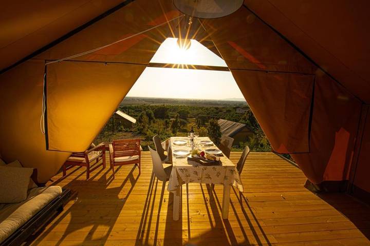 Camping für 5 Personen, mit Pool und Ausblick sowie Garten, mit Haustier in der Maremma - 4