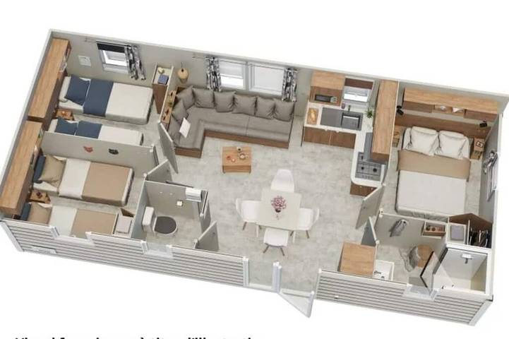 Mobil home pour 6 personnes à Hostens - 4