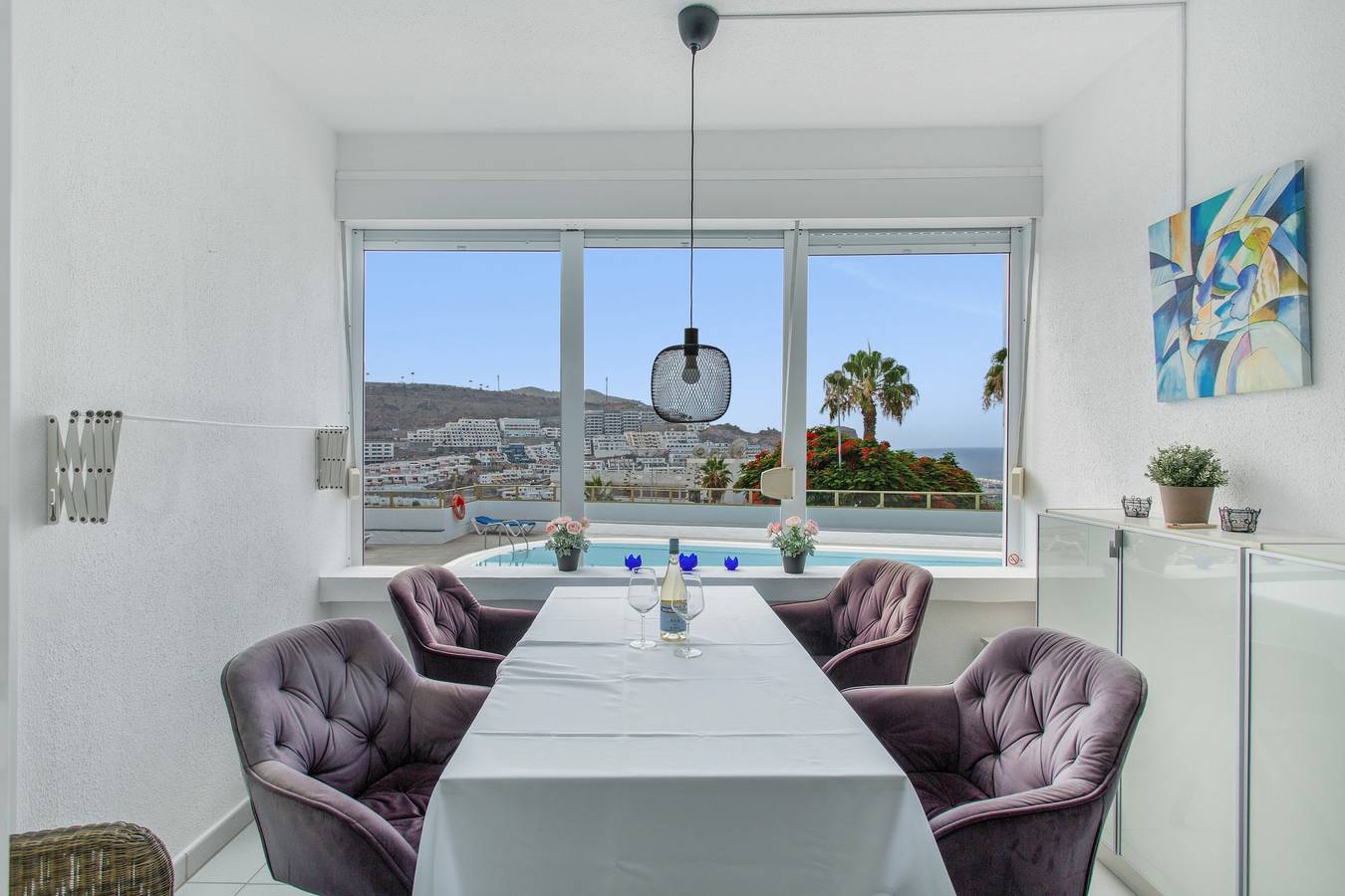 Entire studio, Holiday Studio 'Vistas Al Atlántico' with Sea View, Wi-Fi and Air Conditioning in Puerto Rico (Gran Canaria), Mogán