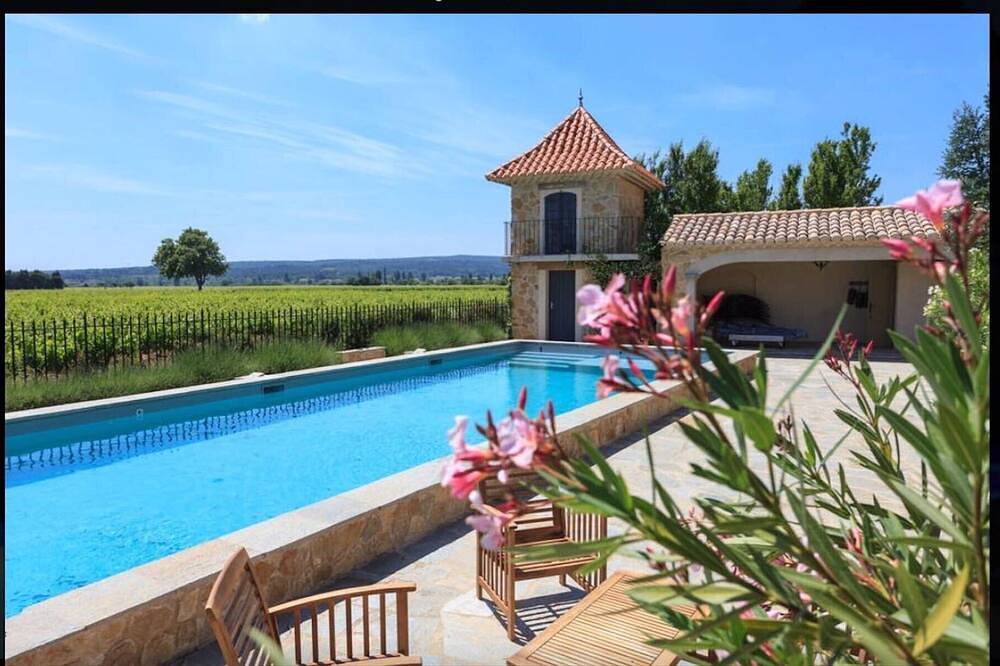 Luxus in der Provence am Weinberg, 15x5m beheiztes Schwimmbad in Sainte-Cécile-les-Vignes, Vaucluse
