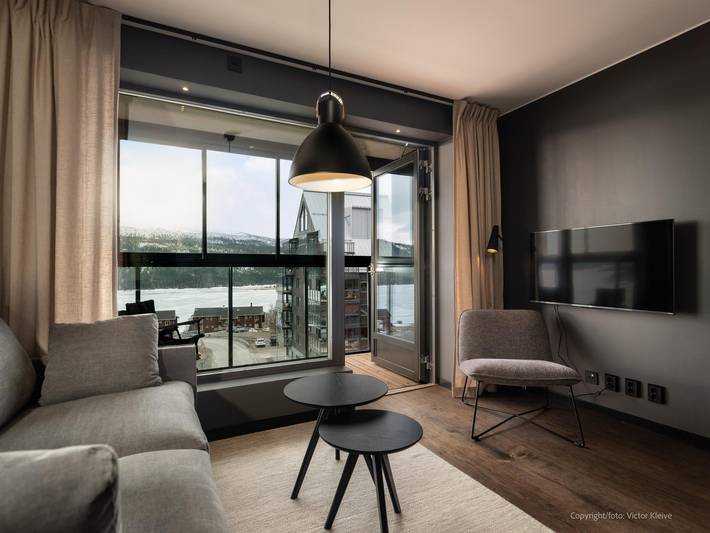 Ferienwohnung für 4 Personen, mit Balkon und Seeblick in Nordschweden