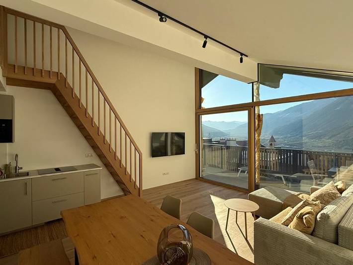 Hütte für 3 Personen, mit Balkon und Terrasse sowie Ausblick im Vinschgau - 2