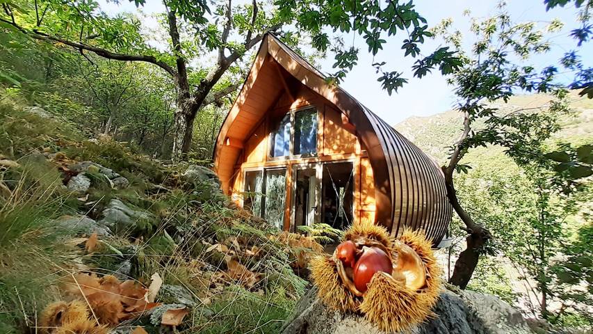 Gîte pour 4 personnes, avec piscine et terrasse dans La Croix de Bauzon