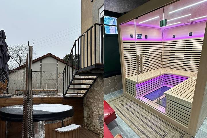 Maison de vacances pour 8 personnes, avec jacuzzi ainsi que sauna et balcon