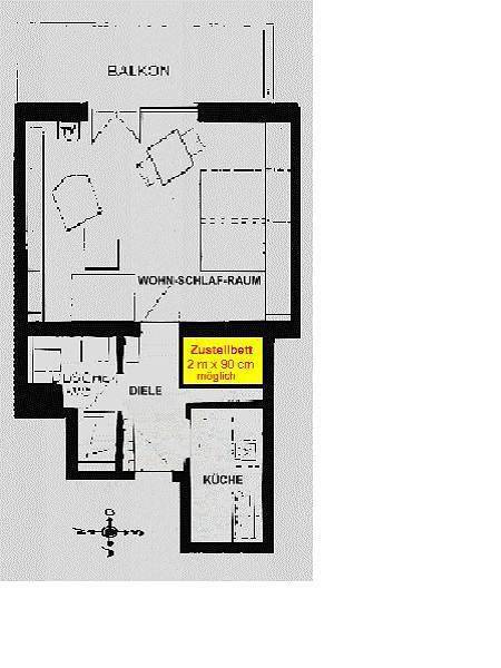 Appartement, douche, Wc, woon- slaapruimte, foto 8