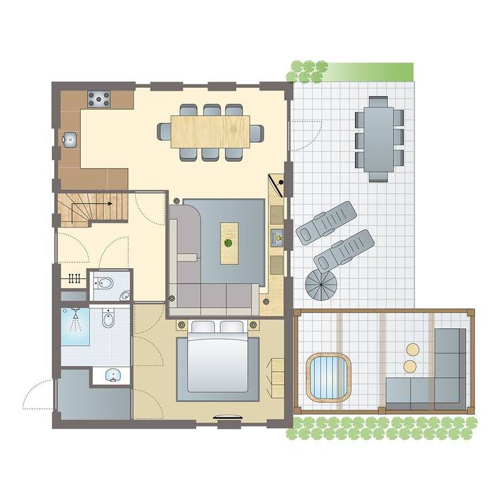 Bungalow voor 8 personen, with balkon/terras and terras as well as sauna in Drenthe