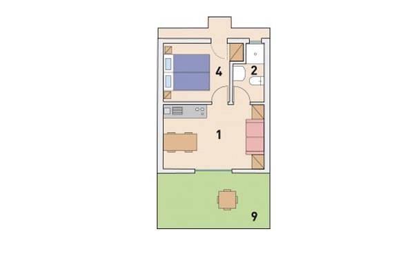 Appartement entier, Ferienanlage Piani di Clodia Zweizimmer-Bungalow Bilo Amore für 4 Personen in Lazise, Montagnes autour du lac de Garde
