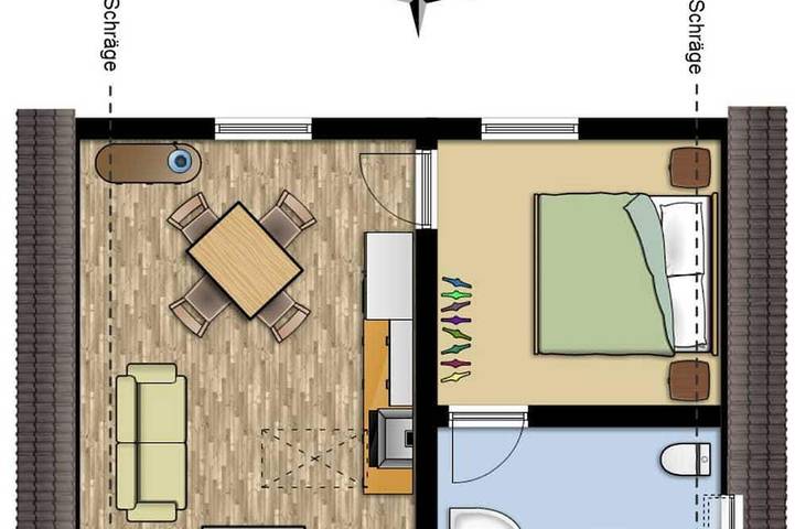 Appartement de vacances pour 3 personnes, avec jardin - 1