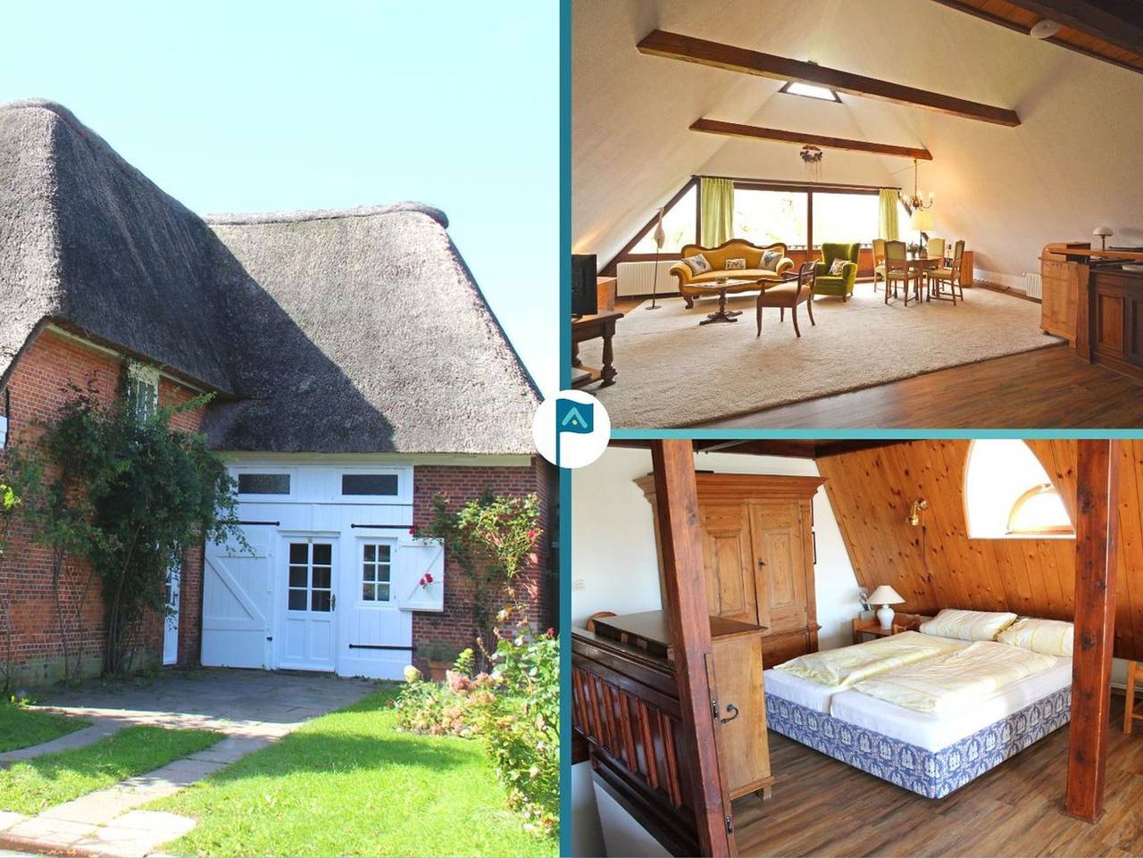 Ganze Ferienwohnung, Kapitän Hansen Haus- Obergeschoss - Ferien im Künstlerdorf Oldsum in Oldsum, Föhr