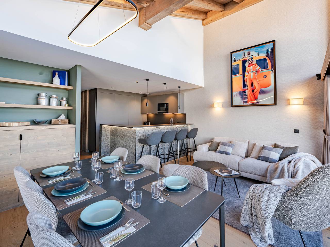 Entire apartment, Méribel Mottaret - 3-bedroom apartment, 6 guests, parking, terrace, ski-in/ski-out in Méribel-Mottaret, Les Allues