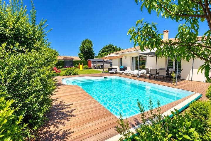Location de vacances pour 6 personnes, avec Terrasse ainsi que Jardin et Piscine à Listrac-Médoc