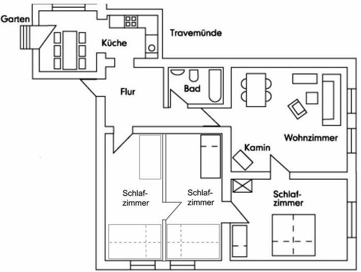 Ferienwohnung für 9 Personen, mit Garten in Warnow - 4