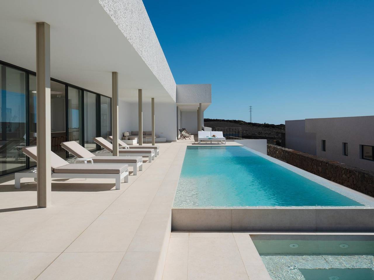 Moderne Villa mit beheiztem Privatpool, Wlan, Klimaanlage, Parkplatz, Panoramablick in Mácher, Tías