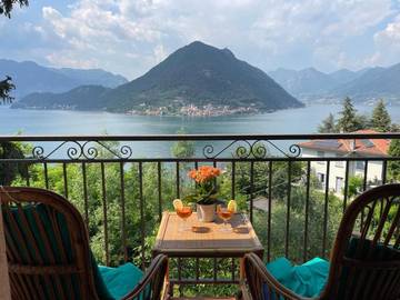 Gîte pour 4 personnes, avec vue sur le lac et vue ainsi que terrasse et jardin, animaux acceptés à Sulzano